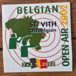 Autocollant tir , chasse.  Belgique 2002