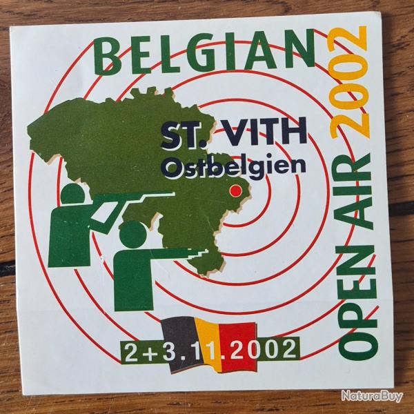 Autocollant tir , chasse.  Belgique 2002
