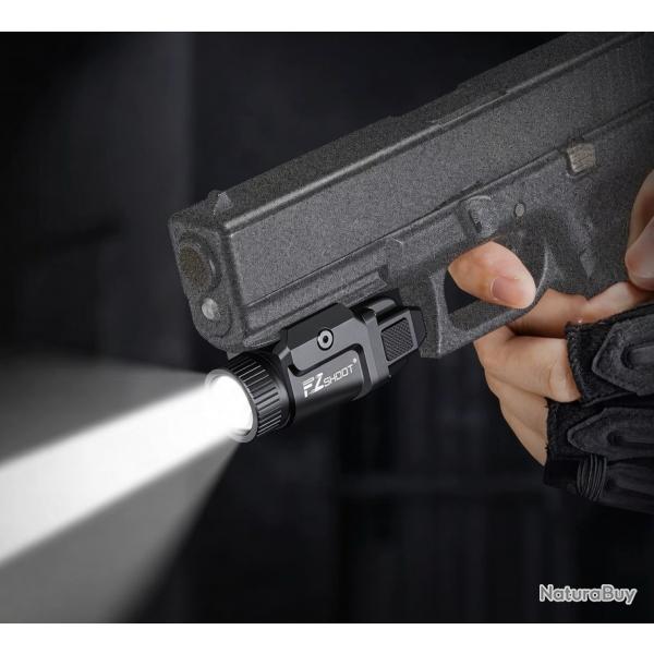 Lampe tactique pour pistolet rechargeable en USB (500 lumens) - 1� sans prix de r�serve