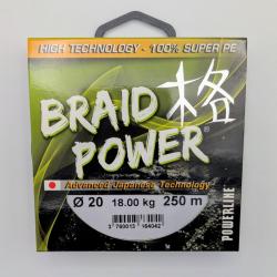 Tresse Braid Power Powerline verte 0.20mm / 18kg