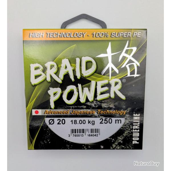 Tresse Braid Power Powerline verte 0.20mm / 18kg