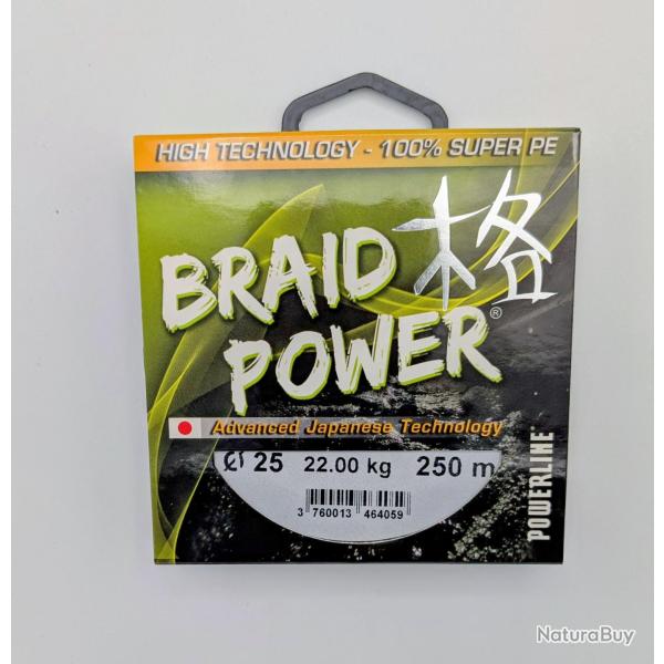 Tresse Braid Power Powerline verte 0.25mm / 22kg