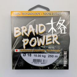 Tresse Braid Power Powerline verte 0.18mm / 15kg