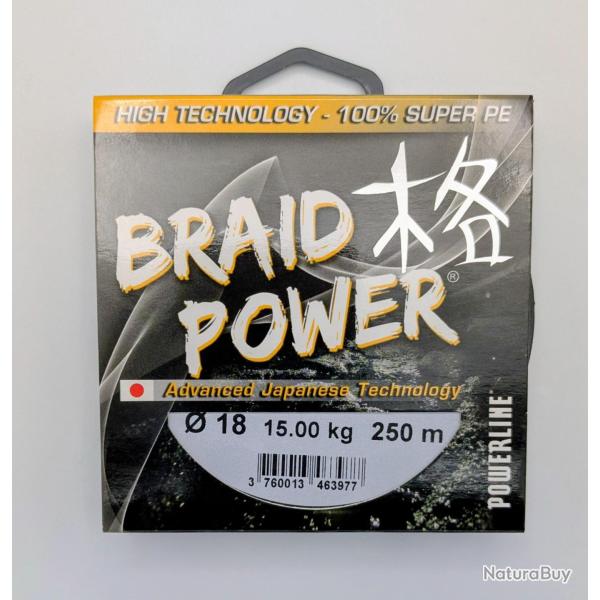 Tresse Braid Power Powerline verte 0.18mm / 15kg