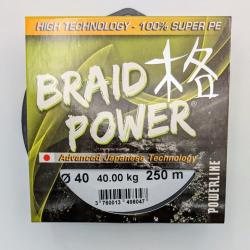 Tresse Braid Power Powerline verte 0.40mm- 40kg