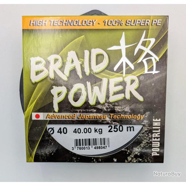 Tresse Braid Power Powerline verte 0.40mm- 40kg