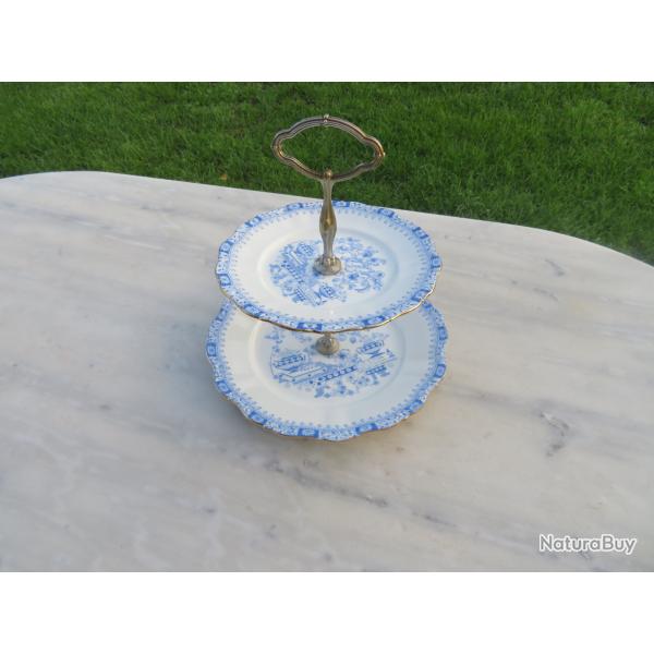 Serviteur en porcelaine � deux �tages vintage, d�cor "Th�resia"par Seltmann Weiden (Vers 1960-70)