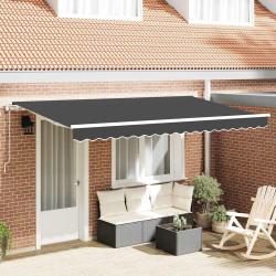 Auvent &eacute;lectrique 100 % polyester, anthracite, pour la terrasse, 4 &times; 2 m