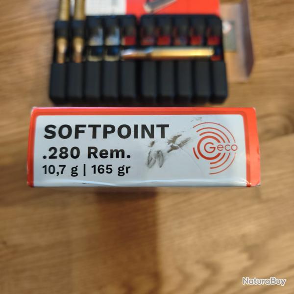 20+3 munitions. GECO    CAL: 280.Soft point.    165 grains .