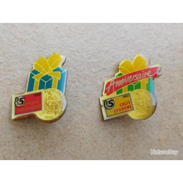 PINS COLIS EPARGNE ANNIVERSAIRE 5 FRANC LOT DE 2 PINS
