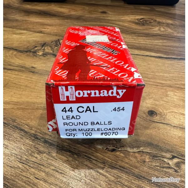 HORNADY OGIVES RONDES POUDRE NOIRE CALIBRE 44 (.454) x100