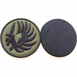 &Eacute;cusson Parachutiste Militaire Brod&eacute; Kaki Noir Vel-cro Diam&egrave;tre 75 mm