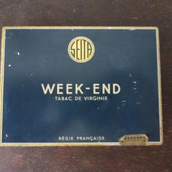 Boite t&ocirc;le lithographi&eacute;e Week-end 1930-1940