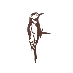Silhouette de pic &eacute;peichette en m&eacute;tal, d&eacute;coration de jardin en acier brut fabriqu&eacute;e en France