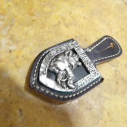 INSIGNE cavalerie lourde 30&deg; Dragons DP ABC arme blind&eacute;e cavalerie guilloch&eacute; attaches