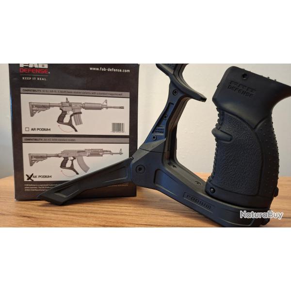 FAB Defense AK-PODIUM - Poign�e pistolet avec bipied int�gr� pour AK-47 / AKM - Noir