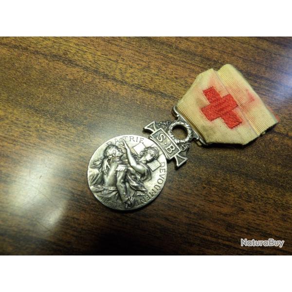 M�daille Soci�t� Fran�aise de Secours aux Bless�s 1864-1866 guerre Franco Prussienne 1870 1871