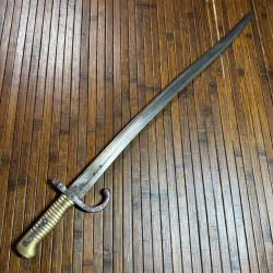 SABRE BA&Iuml;ONNETTE FRAN&Ccedil;AISE 1866 CHASSEPOT MANUFACTURE D'ARMES DE SAINT ETIENNE JUIN 1873