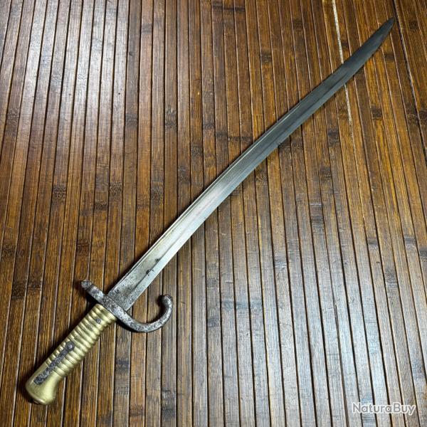 SABRE BA�ONNETTE FRAN�AISE 1866 CHASSEPOT MANUFACTURE D'ARMES DE SAINT ETIENNE JUIN 1873