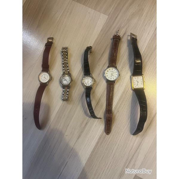 Lots de 5 montres non test�