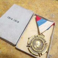 m&eacute;daille comm&eacute;mo Serbie guerre 14 18 Dardanelles Balkan 1914 1918 ww1 Serbes front Orient boite