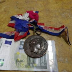 M&Eacute;DAILLE bronze concours international musique 18/19 aout 1883 MARSEILLE Marianne III&deg; republique