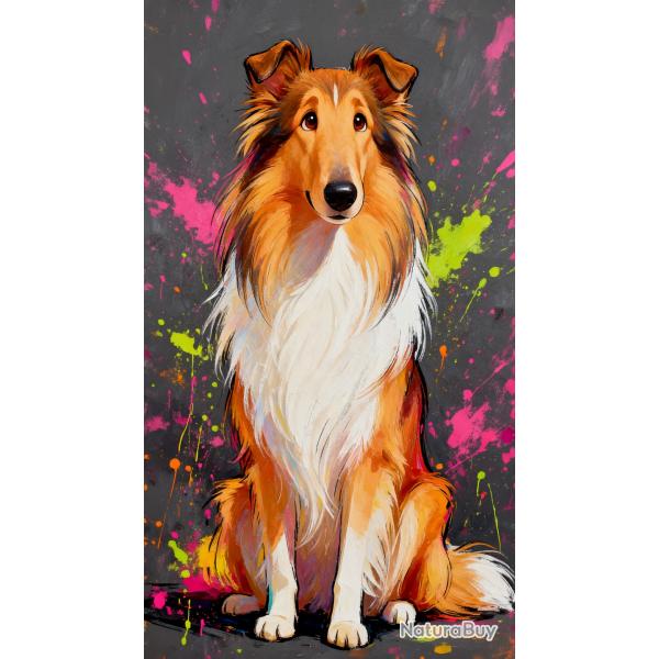 COLLEY A POIL LONG - autocollant chien de berger - collection GALT DOGS