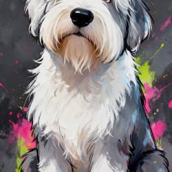 BOBTAIL - autocollant chien de berger - collection GALT DOGS