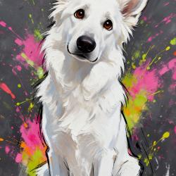 BERGER BLANC SUISSE - autocollant chien de berger - collection GALT DOGS