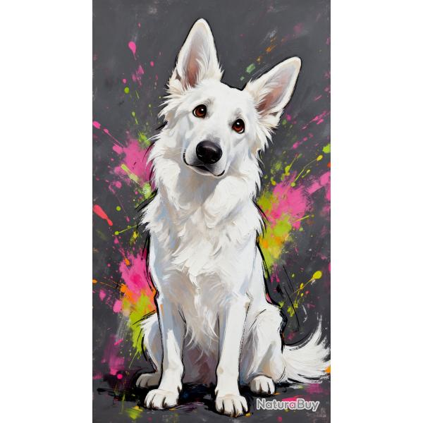 BERGER BLANC SUISSE - autocollant chien de berger - collection GALT DOGS