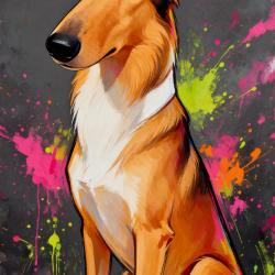 COLLEY A POIL COURT - autocollant chien de berger - collection GALT DOGS