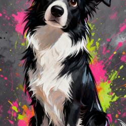 BORDER COLLIE- autocollant chien de berger - collection GALT DOGS