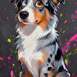BERGER AUSTRALIEN - autocollant chien de berger - collection GALT DOGS
