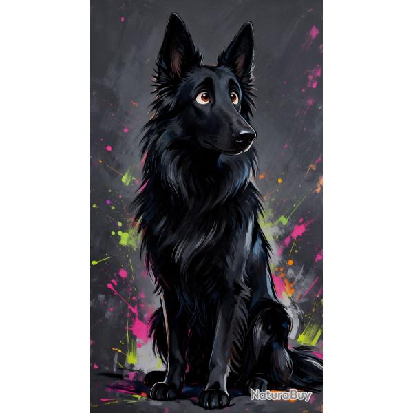 BERGER BELGE GROENENDAEL - autocollant chien de berger - collection GALT DOGS