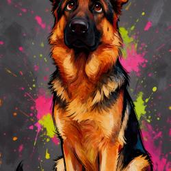 BERGER ALLEMAND - autocollant chien de berger - collection GALT DOGS