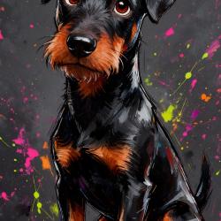 JAGDTERRIER - autocollant chien de chasse - collection GALT DOGS