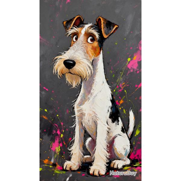 FOX TERRIER A POIL DUR - autocollant chien de chasse - collection GALT DOGS