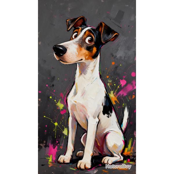 FOX TERRIER A POIL LISSE - autocollant chien de chasse - collection GALT DOGS