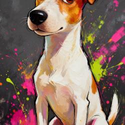 PARSON RUSSEL TERRIER - autocollant chien de chasse - collection GALT DOGS
