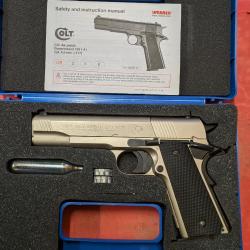 Colt Governement 1911 A1 nickel 4.5 plombs