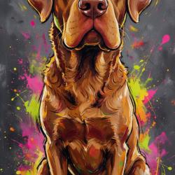 Chesapeake Bay Retriever - autocollant chien de chasse - collection GALT DOGS