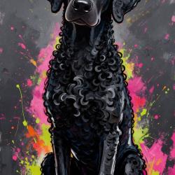 Curly-Coated Retriever - autocollant chien de chasse - collection GALT DOGS