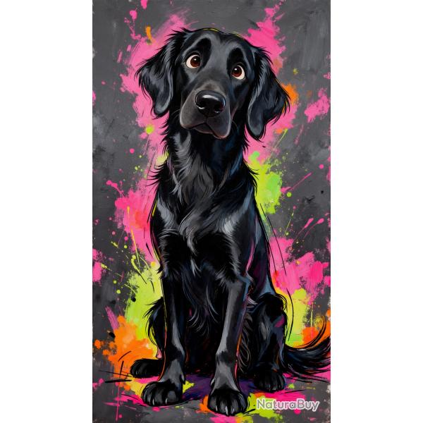 Flat-Coated Retriever - autocollant chien de chasse - collection GALT DOGS