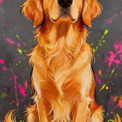 GOLDEN RETRIEVER - autocollant chien de chasse - collection GALT DOGS
