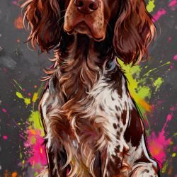 Chien d'oysel allemand (Wachtelhund) - autocollant chien de chasse - collection GALT DOGS