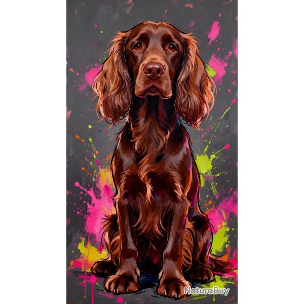 Field Spaniel - autocollant chien de chasse - collection GALT DOGS