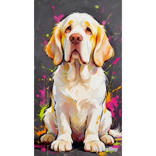 Clumber Spaniel - autocollant chien de chasse - collection GALT DOGS