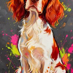 SPRINGER GALLOIS - autocollant chien de chasse - collection GALT DOGS