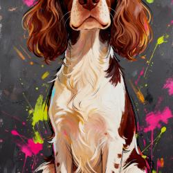Springer anglais - autocollant chien de chasse - collection GALT DOGS