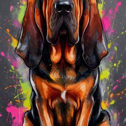 Chien de Saint-Hubert - autocollant chien de chasse - collection GALT DOGS